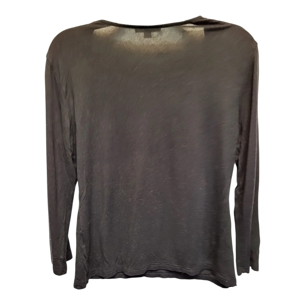 Agnes Flow Chic Black Fitted 3/4 Sleeve 'Passion' T-shirt- Size 42/44 (XL/XXL) - Picture 2 of 4